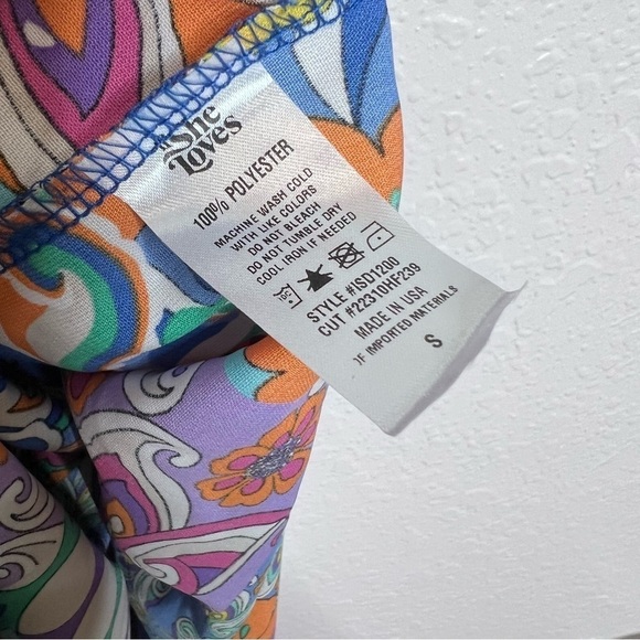 If She Loves Dress Women Small Maxi 70s Floral Cut Out Poppy Reversible  B29 - Picture 6 of 12